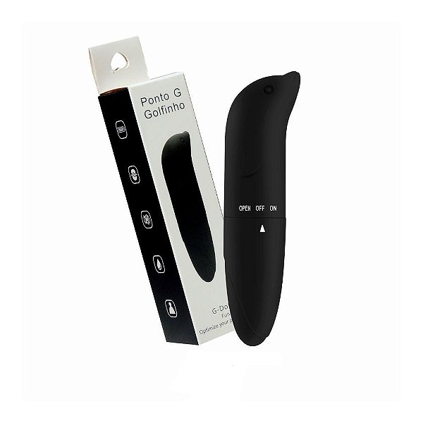 Vibrador Ponto G Golfinho Toque Aveludado Preto