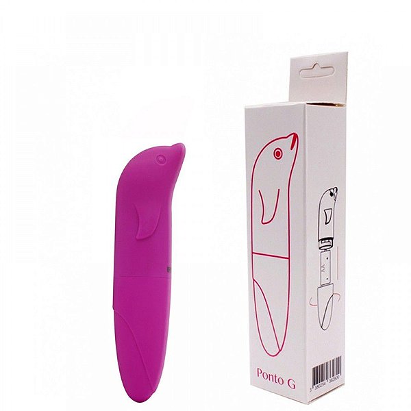 Vibrador Ponto G Golfinho Toque Aveludado Rosa Escuro