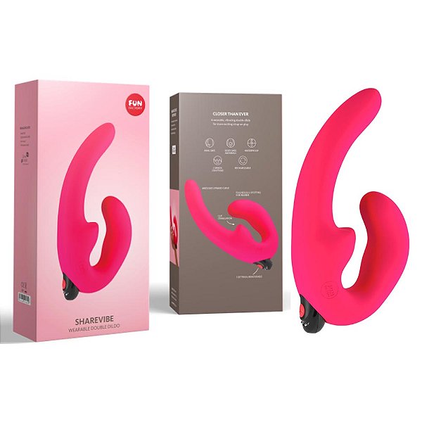 Vibrador Ponto G e Clitóris 5 Modos de Vibração Strap Rosa - Fun Factory ShareVibe