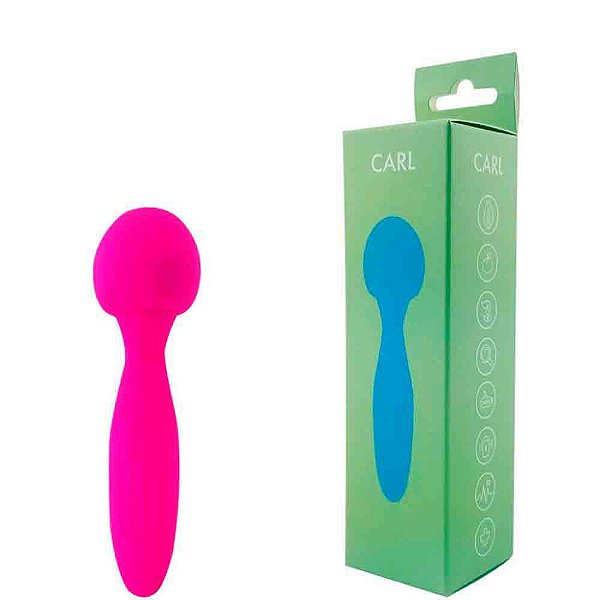 Massageador Recarregável Formato De Cogumelo E 10 Modos De Vibração Rosa - Carl
