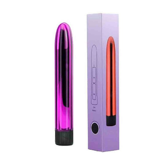 Vibrador Liso Metálico com Vibração Multivelocidade Roxo - Youvibe