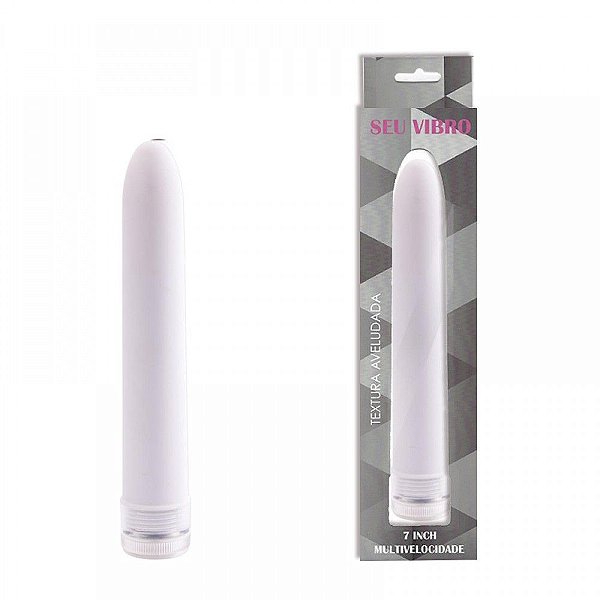 Vibrador Personal com Textura Aveludada 17 cm Top - Branco