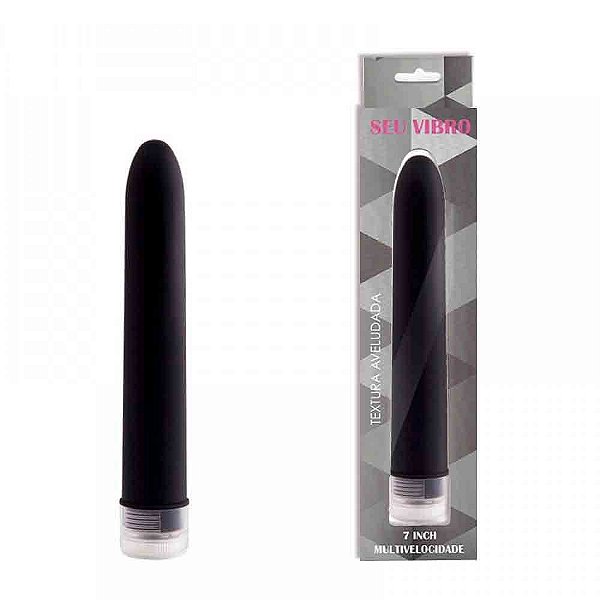 Vibrador Personal com Textura Aveludada 17 cm Top - Preto