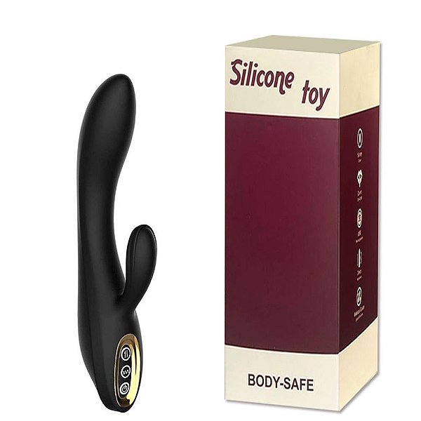 Vibrador Ponto G E Clitóris Recarregável e 10 Vibrações Preto - Youvibe