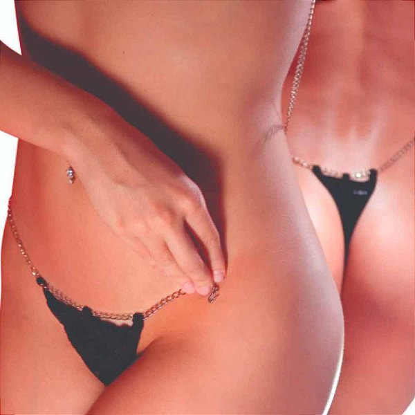 Calcinha Fio Dental Com Detalhe Em Corrente - Lingerie Sensualle