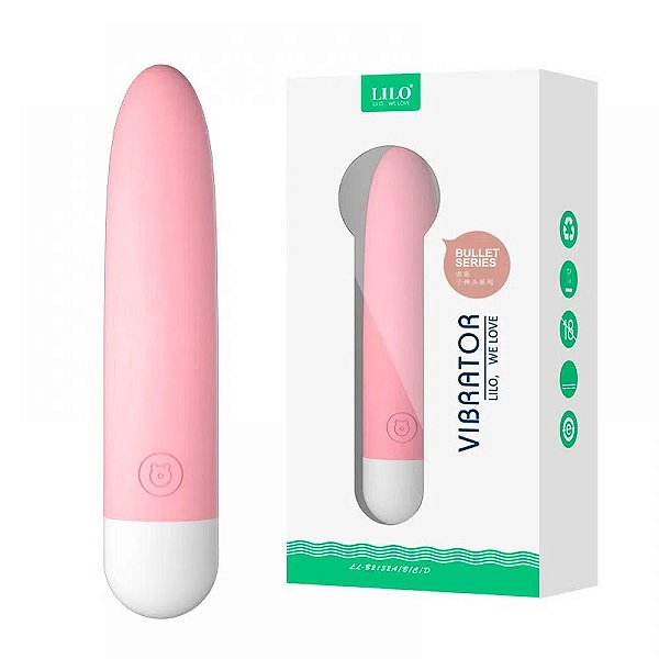 Bullet Cápsula Vibratória Recarregável Com 10 Modos de Vibração Rosa - LILO