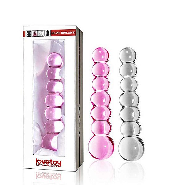 Plug Anal Em Vidro Escalonado 15 Cm - Lovetoy Glass Romance