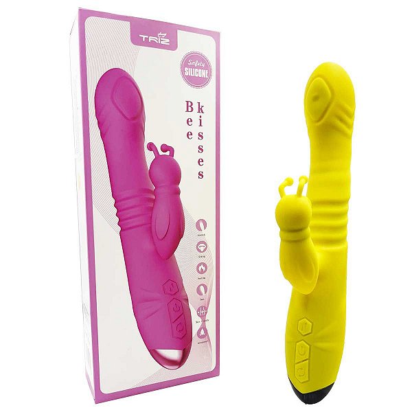 Vibrador Ponto G e de Clitóris Com Vibração Pulsação e Vai e Vem - Bee Kisses