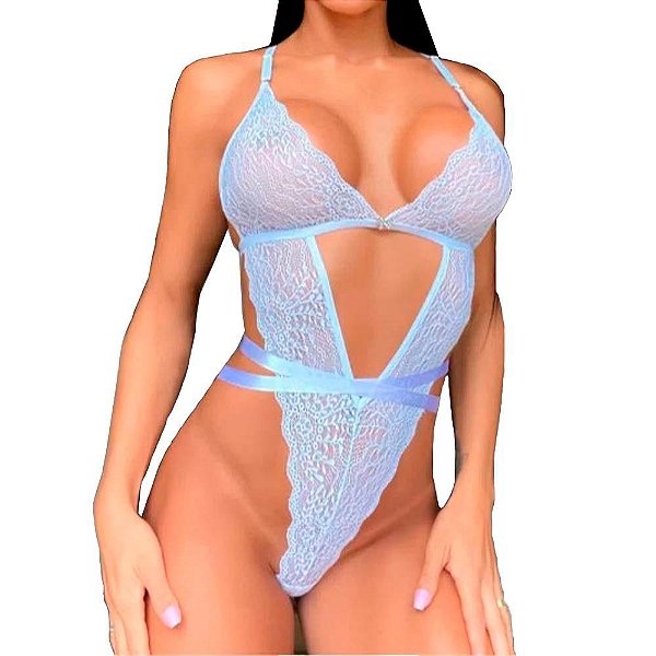 Body Mistério Sexy Em Renda Com Transparência - Lingerie Sensualle