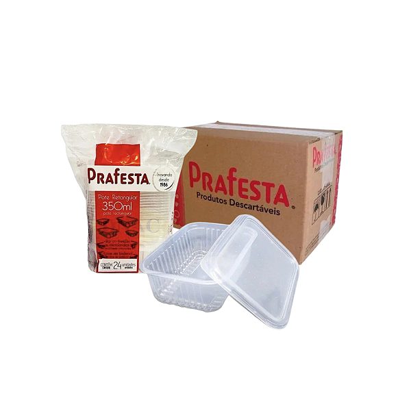 Pote 350ml retangular - 144 unidades