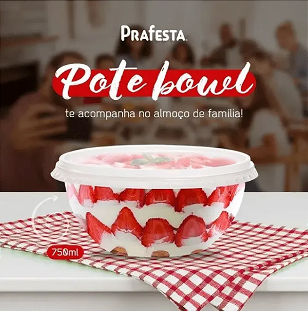 Pote 750ml formato bowl - 160 unidades
