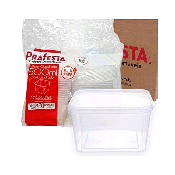 Pote 500ml quadrado - 320 unidades