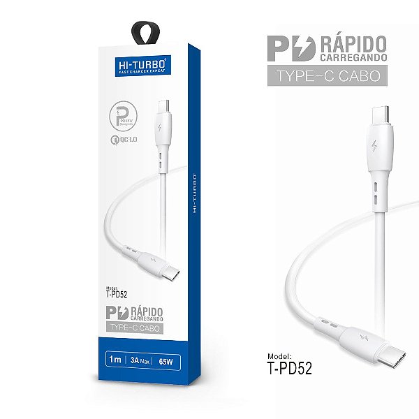 Cabo Carga Rápida PD Type-C | Modelo: T-PD52