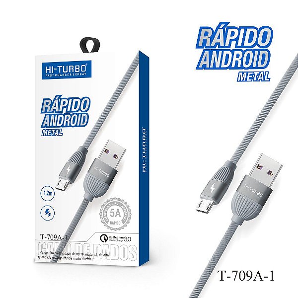 Cabo V8 Android Metal | Modelo: T-709A-1