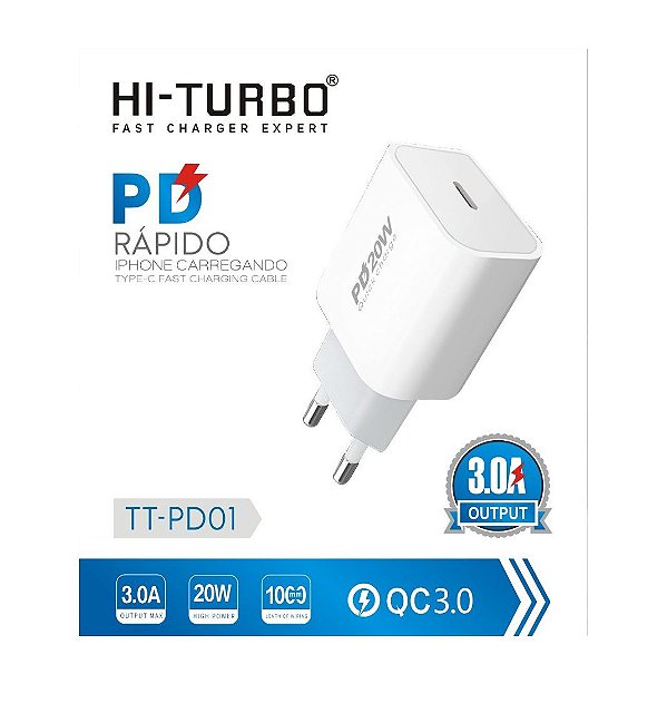 Fonte Carregador Rápido iOS | USB-C | Modelo: TT-PD01