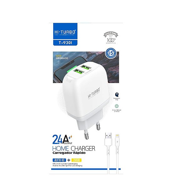 Carregador iOS 2.4A | 2 USB | Modelo: T-930I