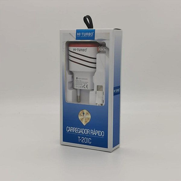 Carregador Rápido TYPE-C 2.8A | 2 USB | Modelo: T-201C