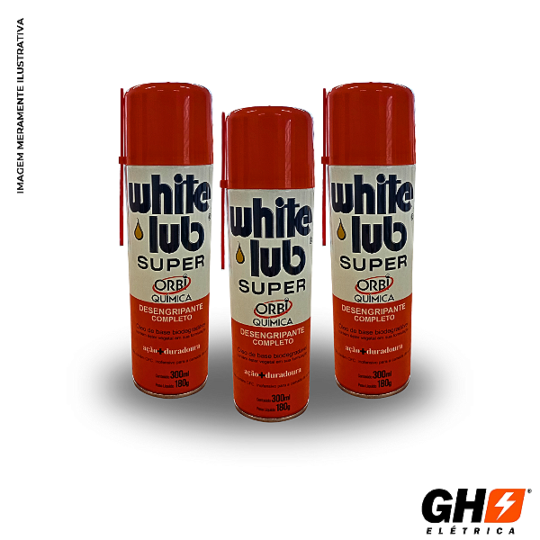 Kit com 3 Desengripante Spray White Lub Super 300ml Orbi Quimica