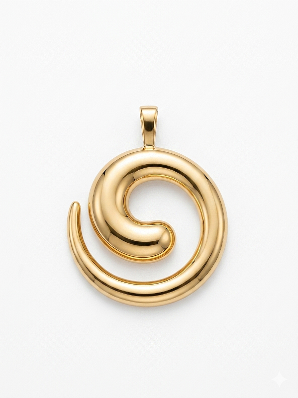 Pingente espiral folheado