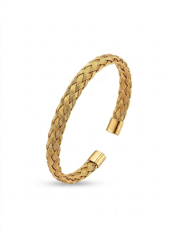 Bracelete unissex folheado a ouro