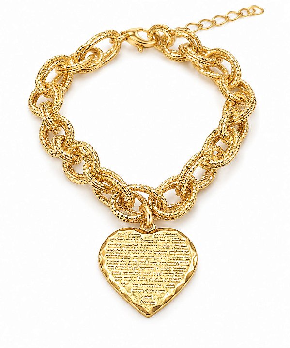 Pulseira Diamantada Coração Pai Nosso