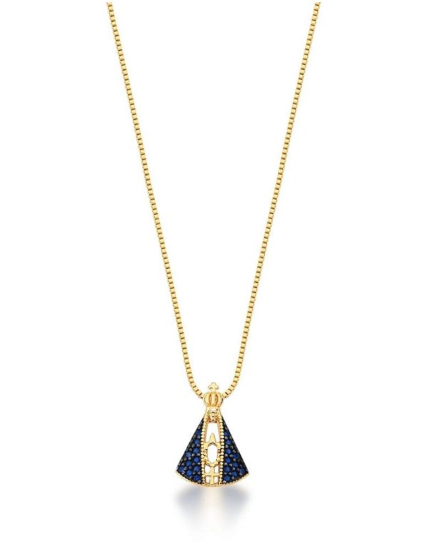 Colar Nossa Senhora Aparecida banhado a ouro