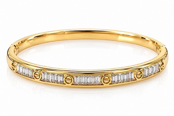 Bracelete com zirconias quadradas