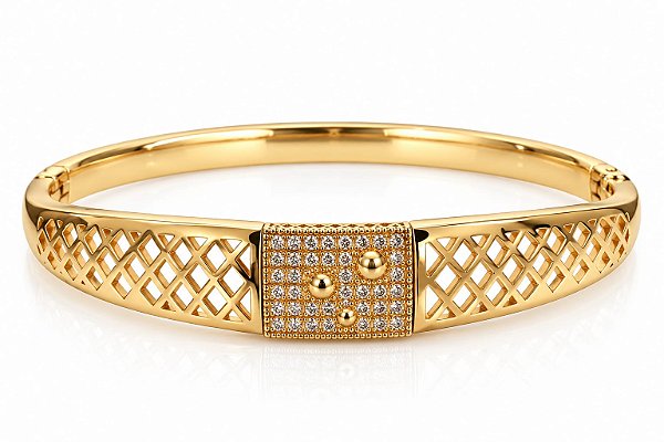 Bracelete Favo com Zirconias