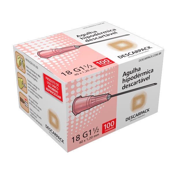 Agulha 40x1,20 18G Descarpack