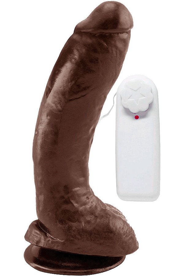 Pênis Curvado com Vibrador Jeffrey Black 17,5 x 4cm