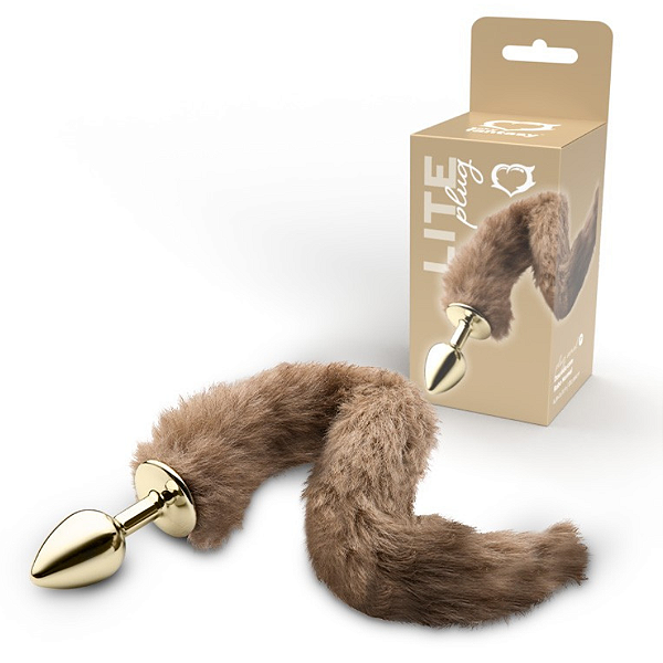 Plug Anal Lite Dourado com Rabo