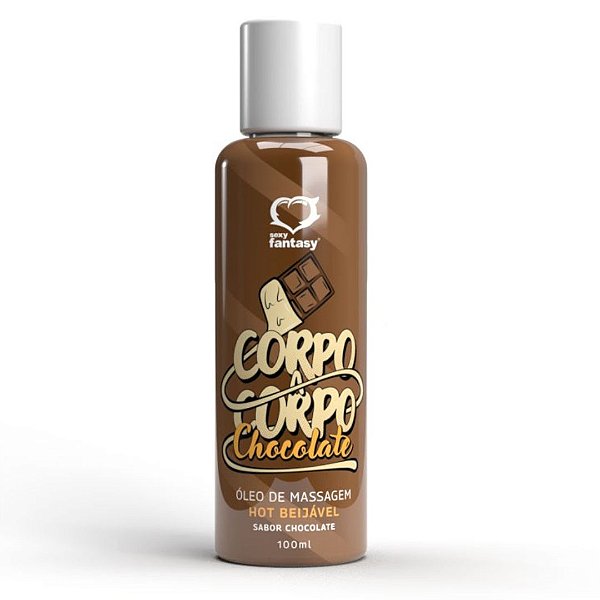 Óleo de Massagem Hot Beijável Corpo a Corpo Chocolate