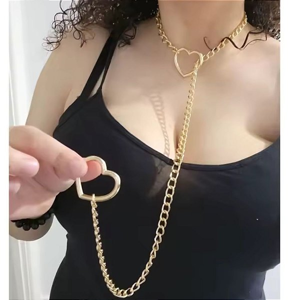 Coleira Corrente BDSM Coração