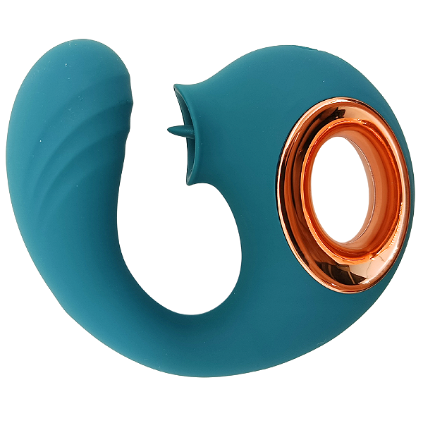 Vibrador Ponto-G com Linguinha Clitoriana Feeling Green - 10 Velocidades