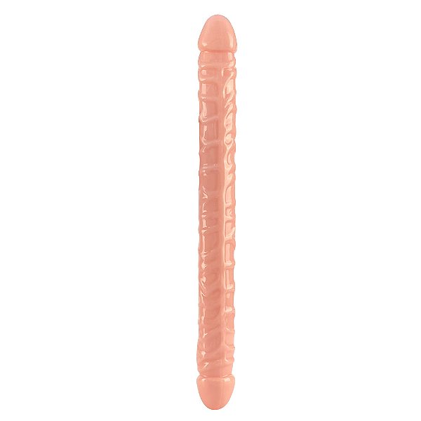 Pênis Duplo Dildo Double Ended Youvibe Bege - 33,5 x 3,2cm