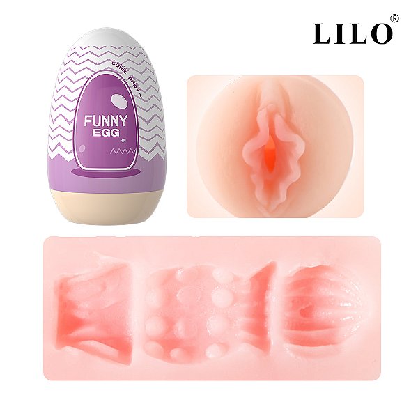 Masturbador Ovinho Funny Egg Roxo - Vagina