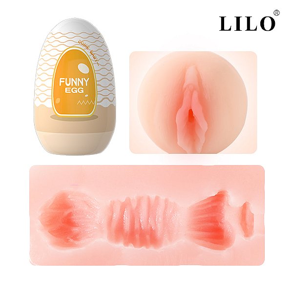 Masturbador Ovinho Funny Egg Laranja - Vagina