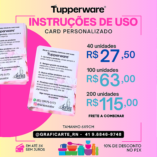 Card com Instruções Tupperware