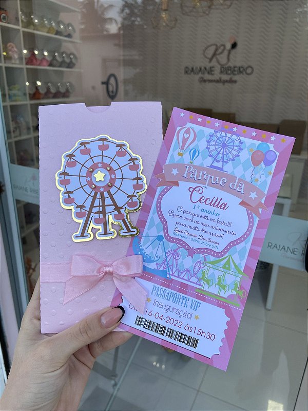 Convite Parque de diversão Passaporte