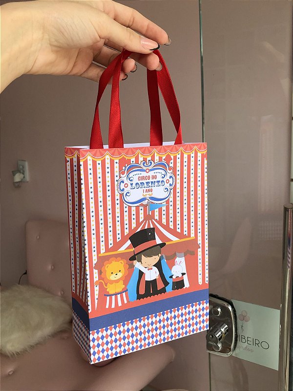 Sacolas Personalizadas Circo Vermelho - TAM M