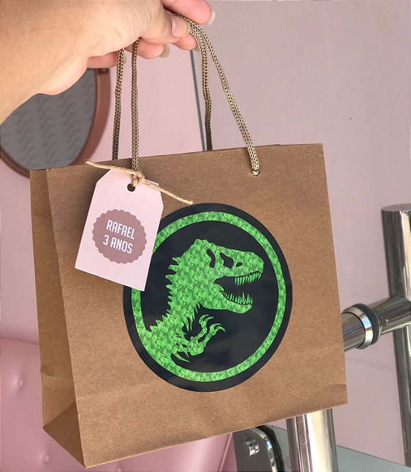Sacolas Personalizadas Dinossauro - TAM P