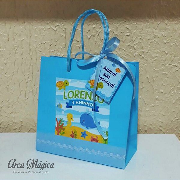Sacolas Personalizadas Fundo Do Mar Menino - TAM P