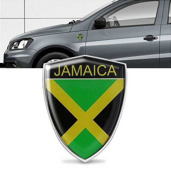 Adesivo Resinado Países Universal Emblema Cromado Jamaica