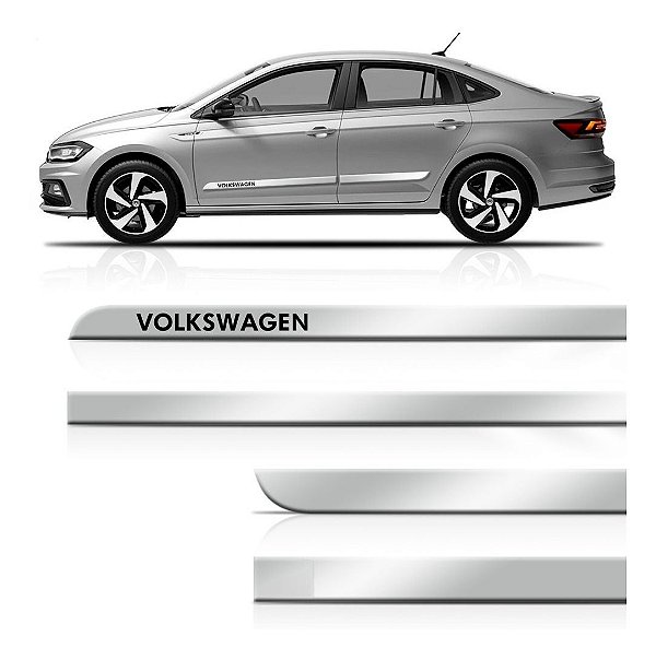 Friso Lateral Cromado Borrachão Volkswagen Universal 4 Ports