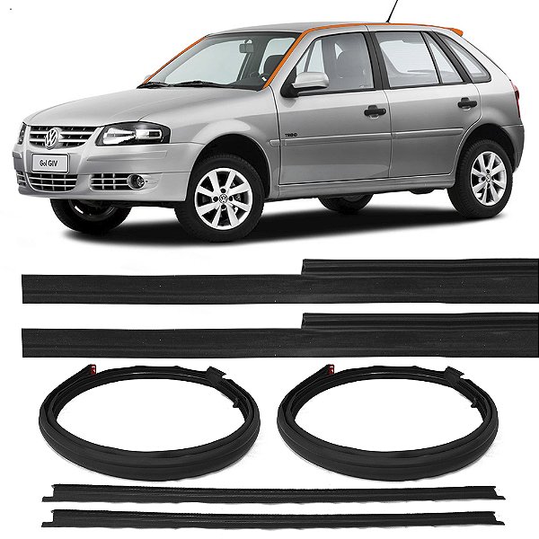 Kit Friso Do Teto + Pingadeira de Borracha Gol G3 G4 4 Portas Par