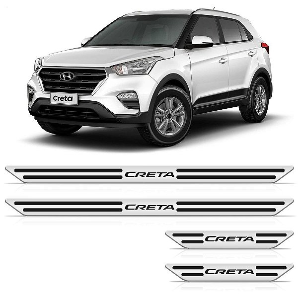 Soleira Cromada Em Baixo Relevo Hyundai Creta 2017 Até 2023