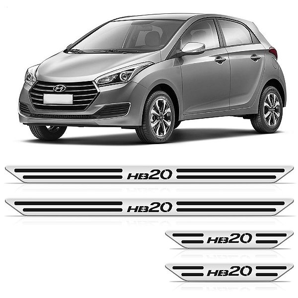 Soleira Cromada Em Baixo Relevo Hyundai Hb20 2013 Até 2022