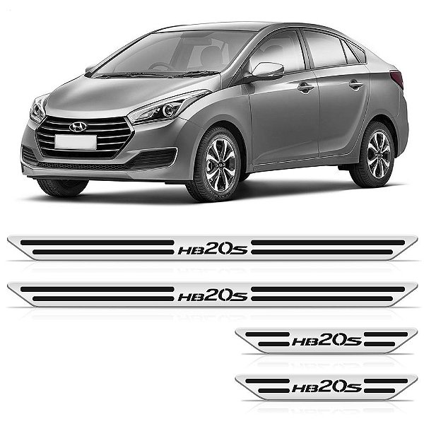 Soleira Cromada Em Baixo Relevo Hyundai Hb20s 2013 Até 2022