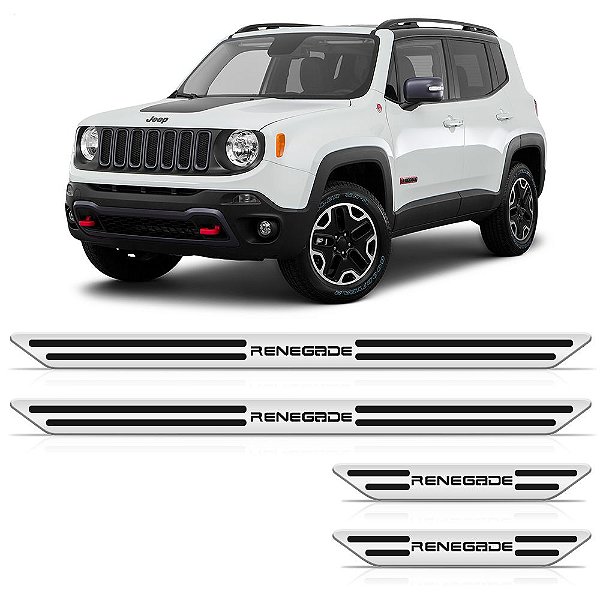 Soleira Cromada Em Baixo Relevo Jeep Renegade 2015 Até 2022
