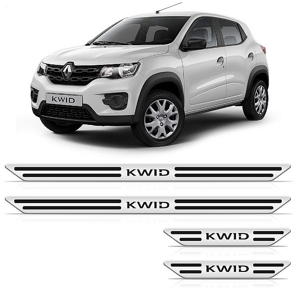 Soleira Cromada Em Baixo Relevo Renault Kwid 2018 Até 2023